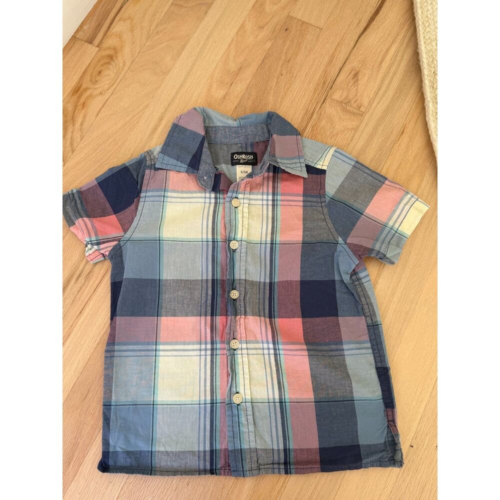 OshKosh B’gosh Plaid Button Up Shirt Kids 5/5A